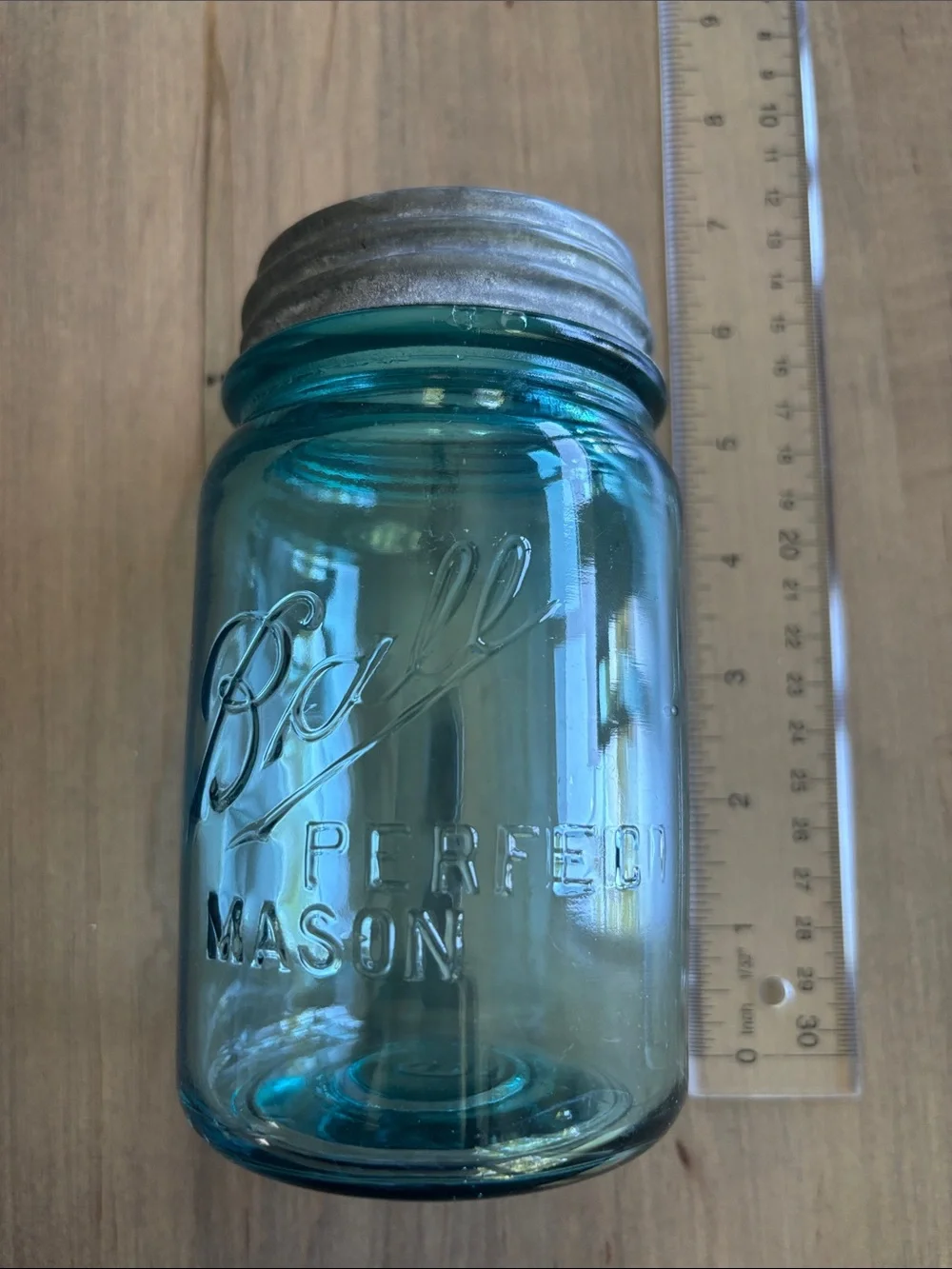 Aqua Glass Ball Mason Jars